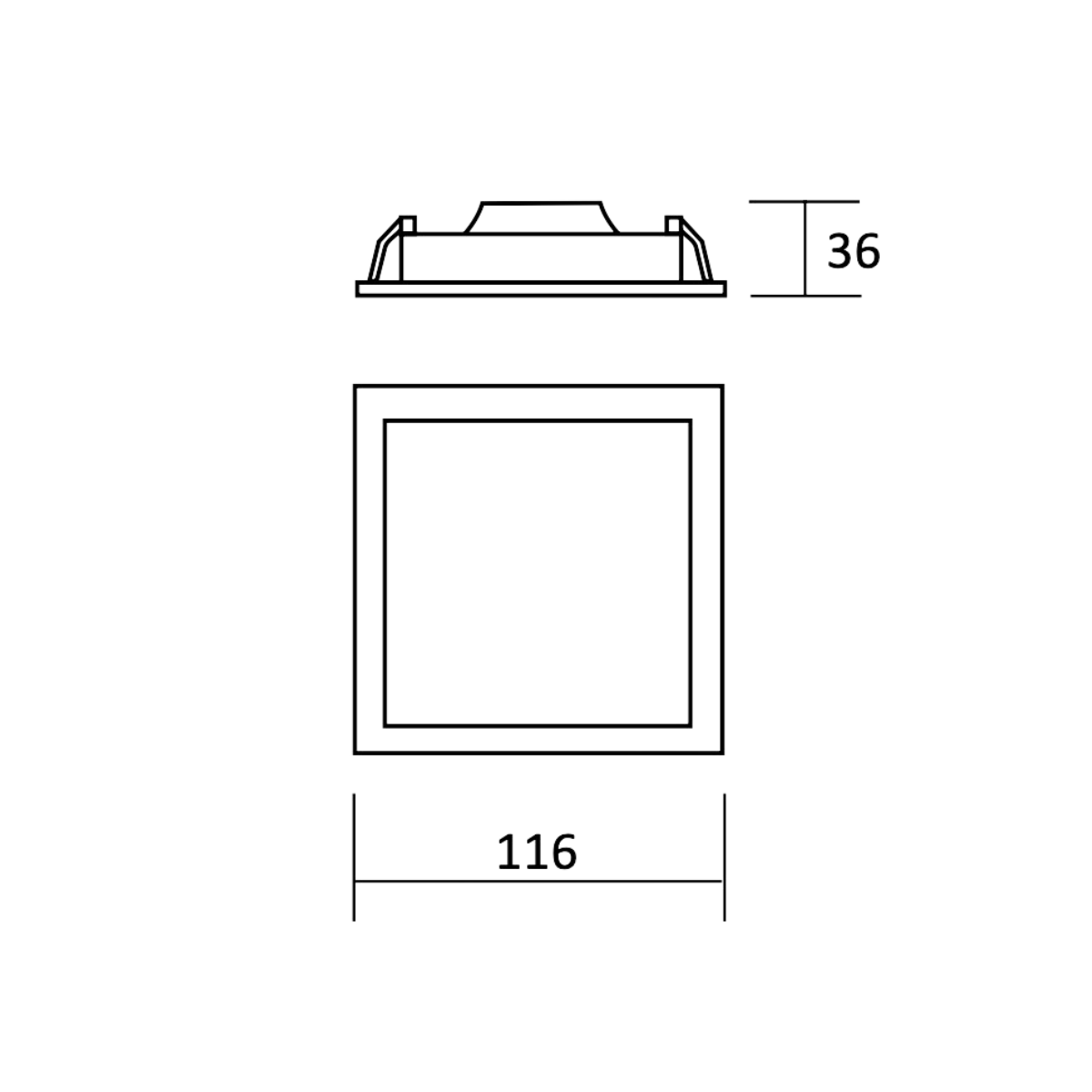 Estevez Luminario LED 6W para Empotrar en Techo, Modelo Flat Plastik Square 39312-0