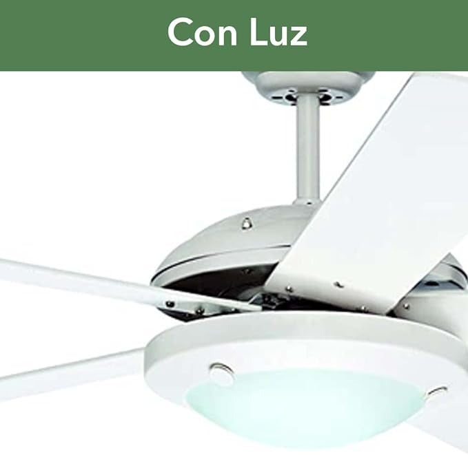 Hunter Ventilador de Techo con Luz de 52" con 5 Aspas con Control de Cadena, Modelo Solaris