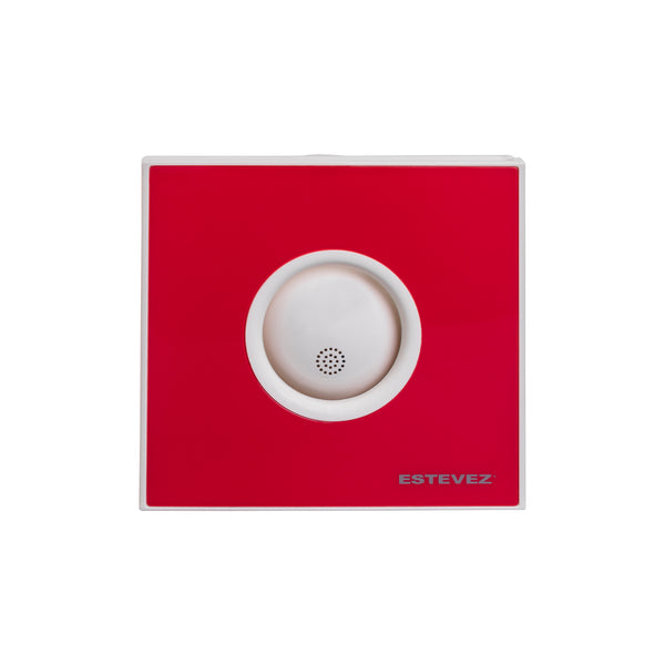 Estevez Extractor de Aire 4" para Muro/Pared - Modelo 2204-RJ(eco) Rojo, Bajo Ruido (42dB), 59 CFM, 15W