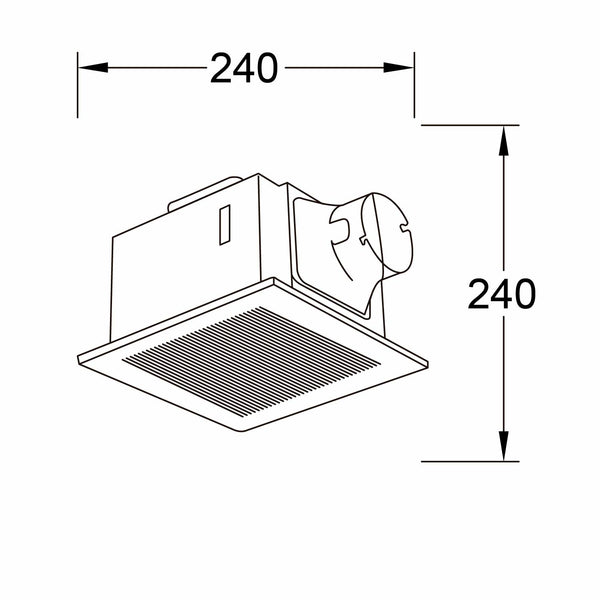 Estevez Extractor de Aire de Alta Presión para Techo 6" (Modelo 24CUF) - Ventilador de 124 CFM Ultra Silencioso - Luzdeco