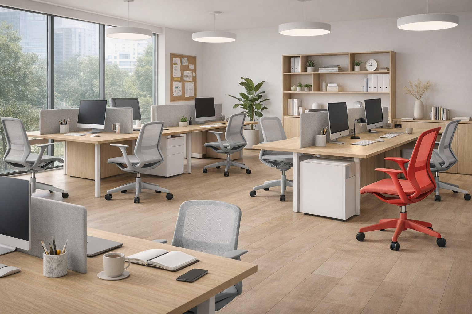 Offiho Silla de Escritorio Ergonómica Reclinable con Altura Ajustable, Modelo Rainbow OHE-101