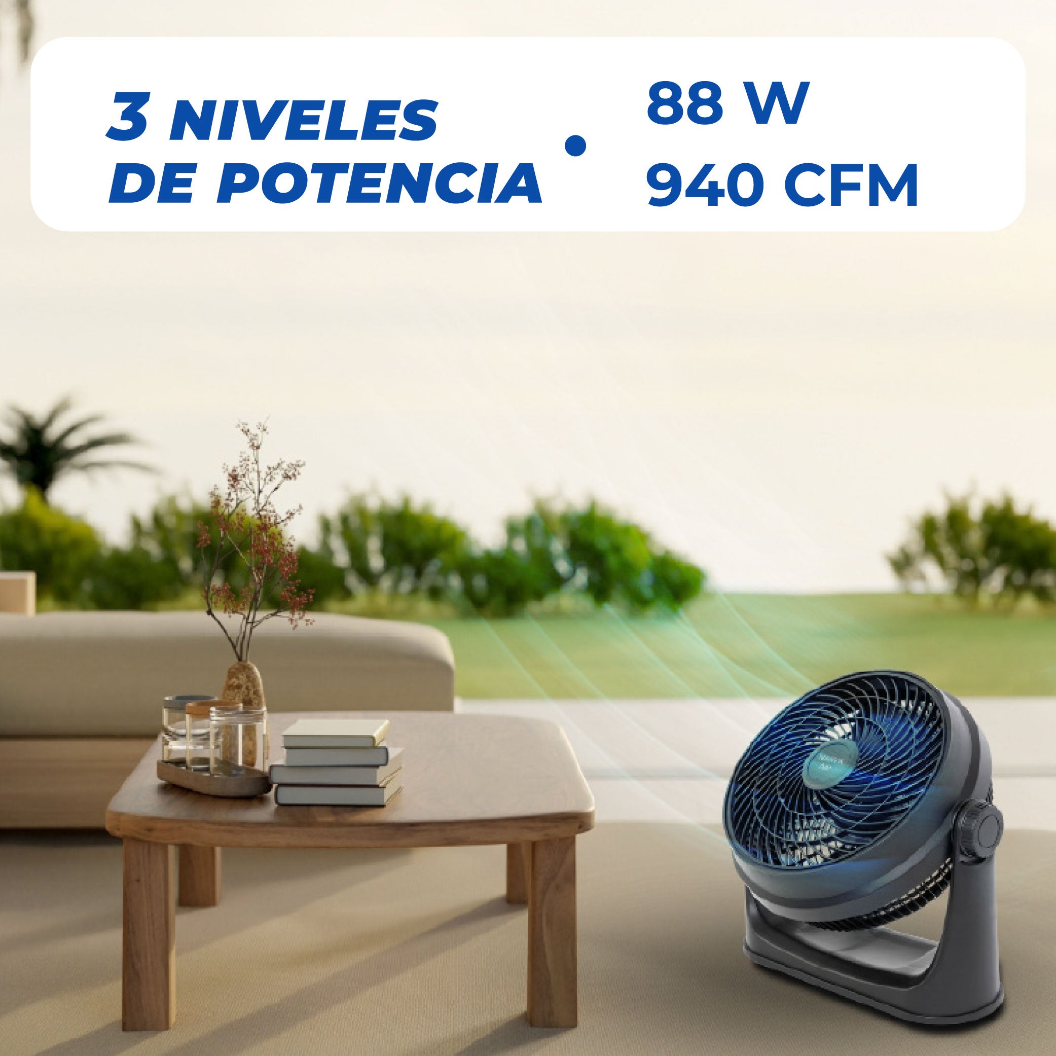 Narvik Ventilador de 12" 2 en 1: Piso y Pared 88W Silencioso con Aspas Plásticas, Modelo NA2012