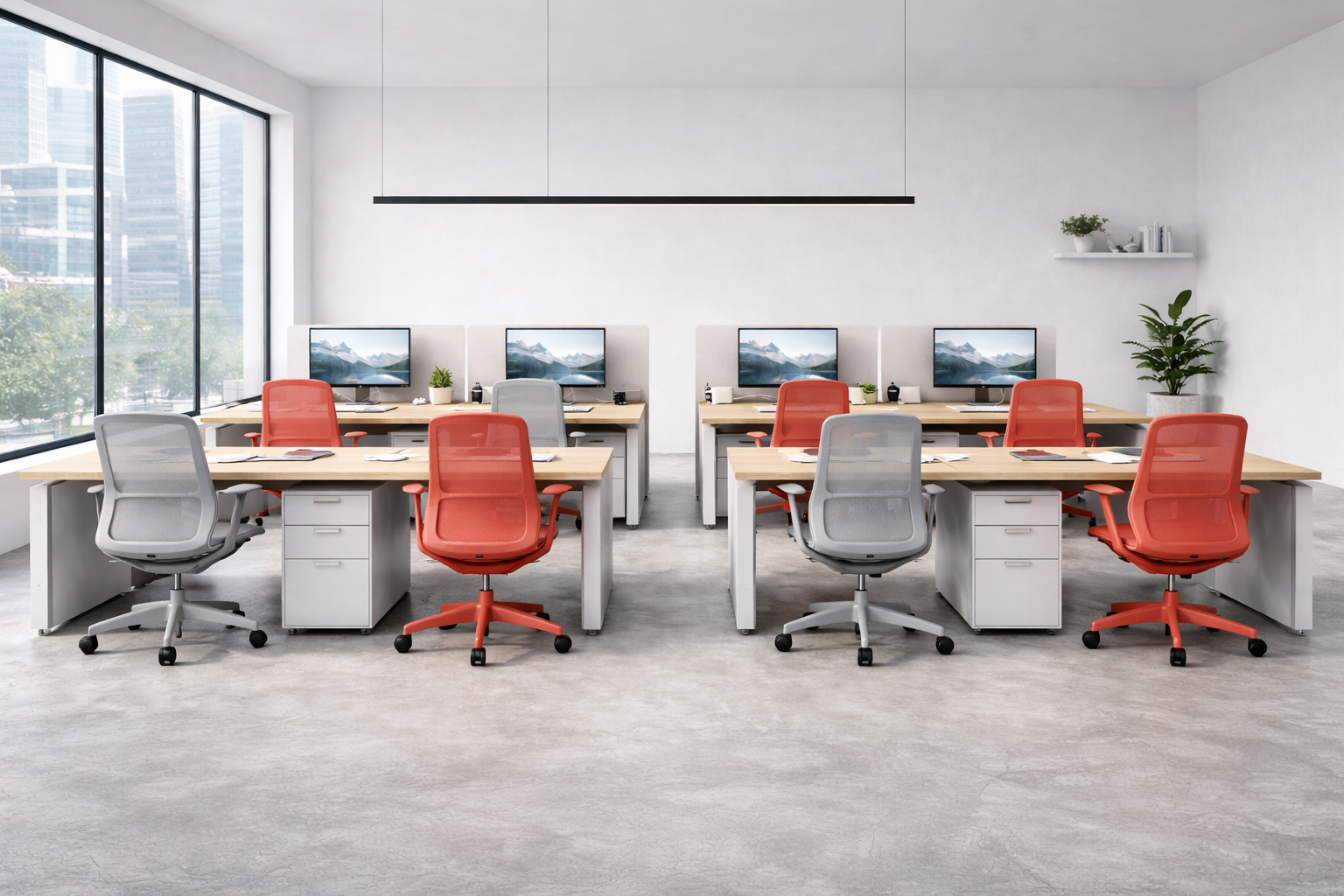 Offiho Silla de Escritorio Ergonómica Reclinable con Altura Ajustable, Modelo Rainbow OHE-101