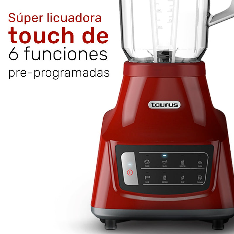 Taurus Licuadora Touch con Vaso de Vidrio de 1.5L 600W, Modelo M91214850