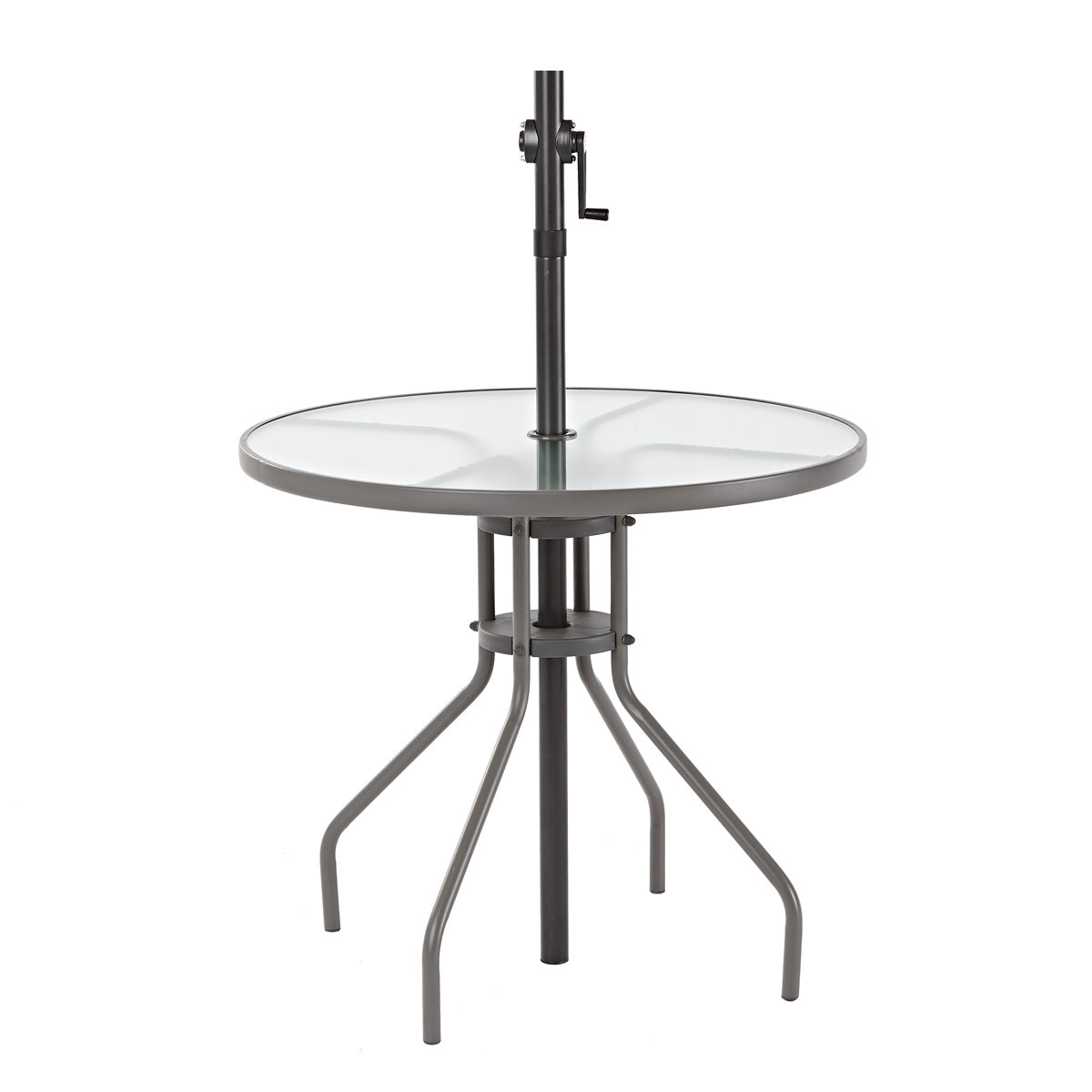 Naterial Mesa De Comedor Acero con Cristal Apta para Exterior, Modelo Elias