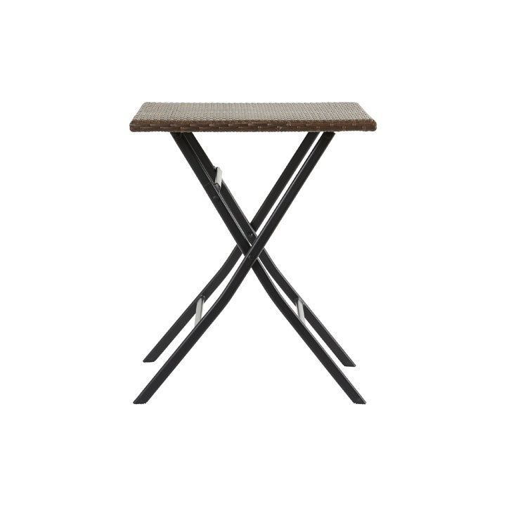 Naterial Mesa de Comedor Plegable Tipo Ratán de Aluminio Apta para Exterior, Modelo Zena
