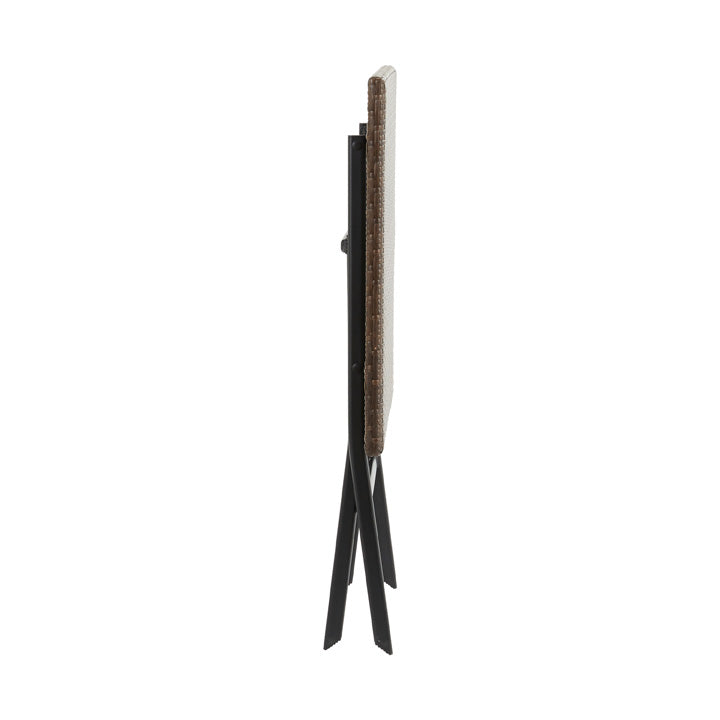 Naterial Mesa de Comedor Plegable Tipo Ratán de Aluminio Apta para Exterior, Modelo Zena