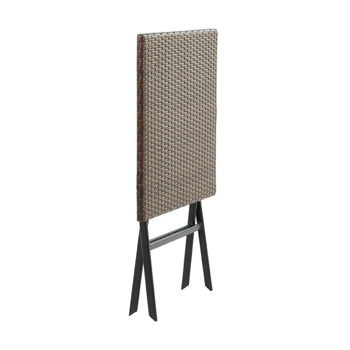Naterial Mesa de Comedor Plegable Tipo Ratán de Aluminio Apta para Exterior, Modelo Zena