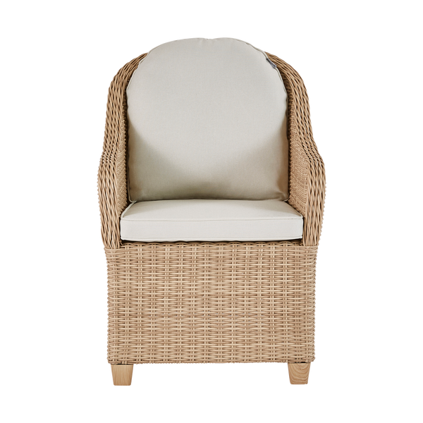 Naterial Sillón Tipo Ratán con Cojín y Descansabrazos Aptos para Exterior, Modelo Medena