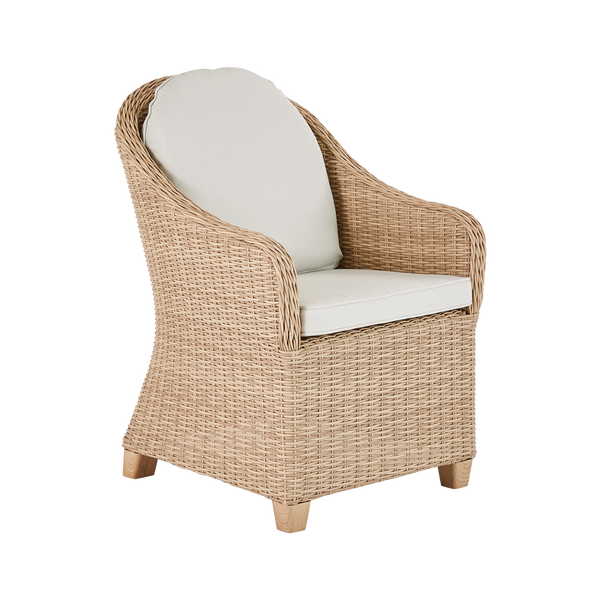 Naterial Sillón Tipo Ratán con Cojín y Descansabrazos Aptos para Exterior, Modelo Medena