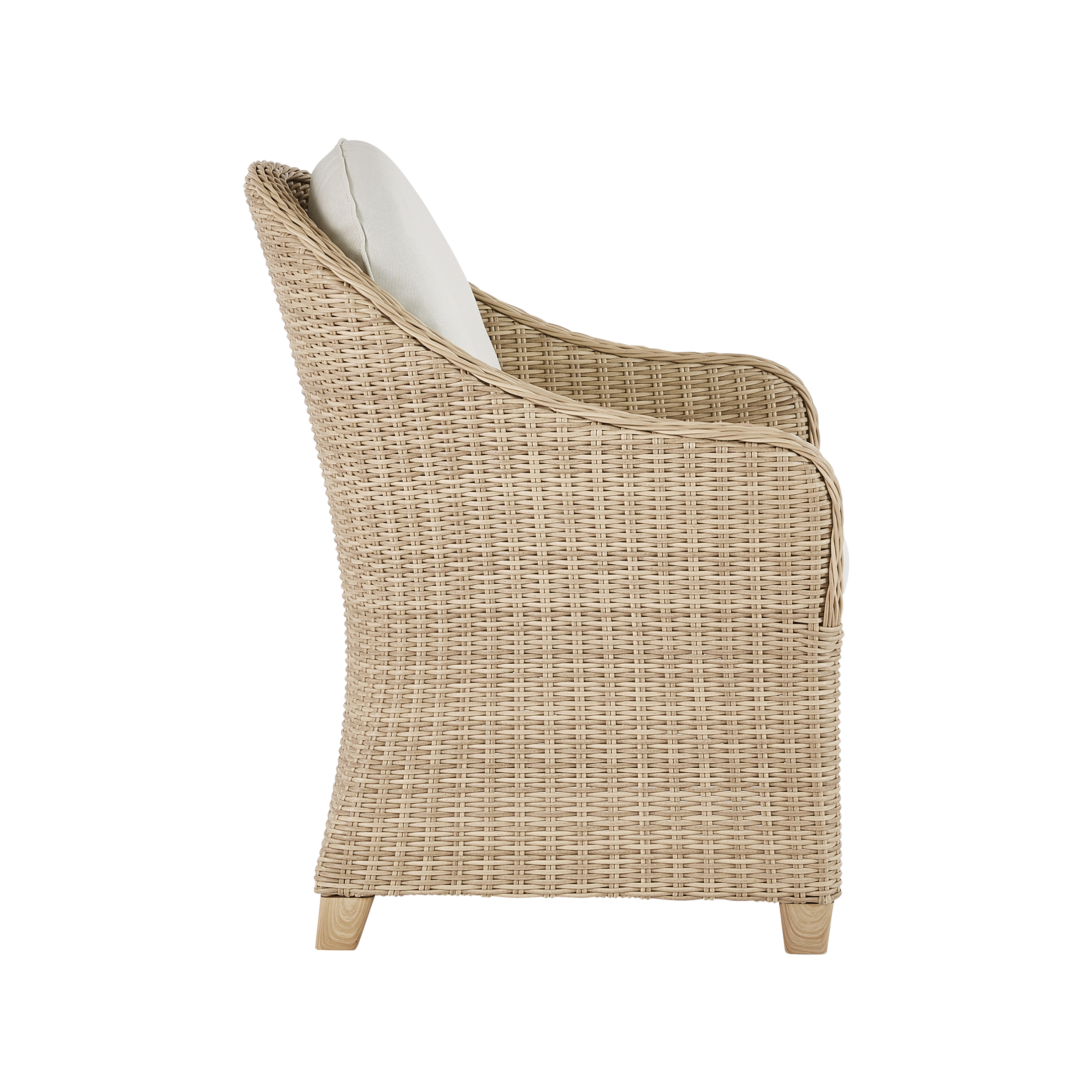 Naterial Sillón Tipo Ratán con Cojín y Descansabrazos Aptos para Exterior, Modelo Medena