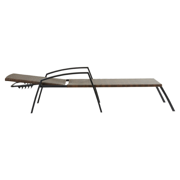 Naterial Camastro Reclinable Con Descansabrazos Tipo Ratán de Acero, Modelo Zena