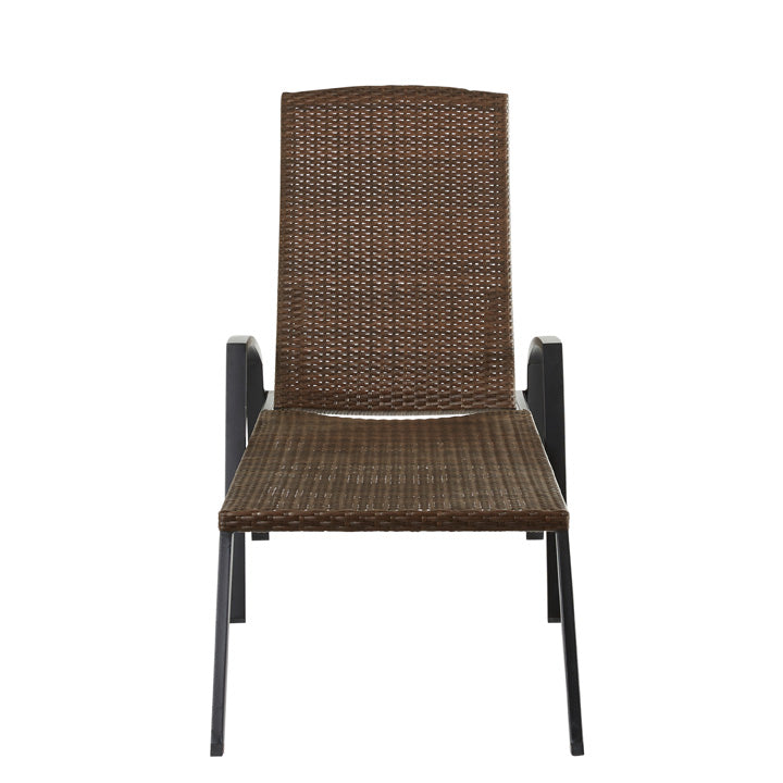 Naterial Camastro Reclinable Con Descansabrazos Tipo Ratán de Acero, Modelo Zena