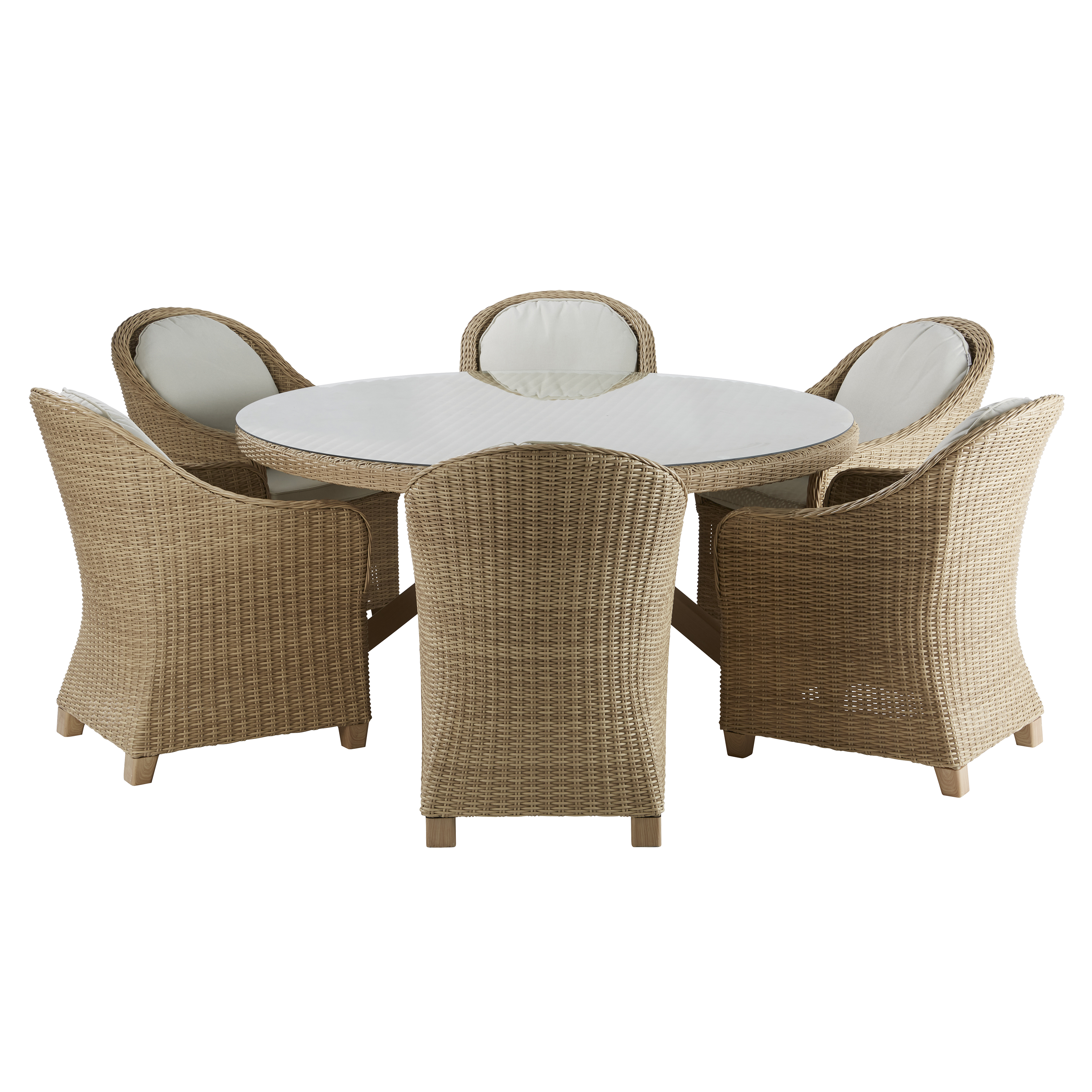 Naterial Sillón Tipo Ratán con Cojín y Descansabrazos Aptos para Exterior, Modelo Medena