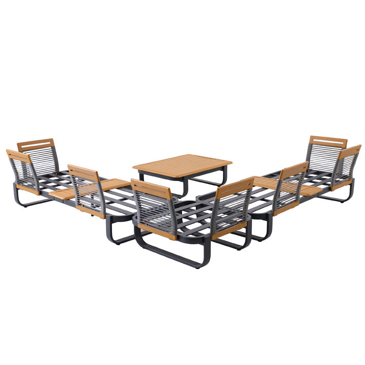 Naterial Set de Sala Muebles de Jardín: Sofá Esquinero + 1 mesa con cojines, Estructura de Aluminio para Exterior, Modelo Calypso