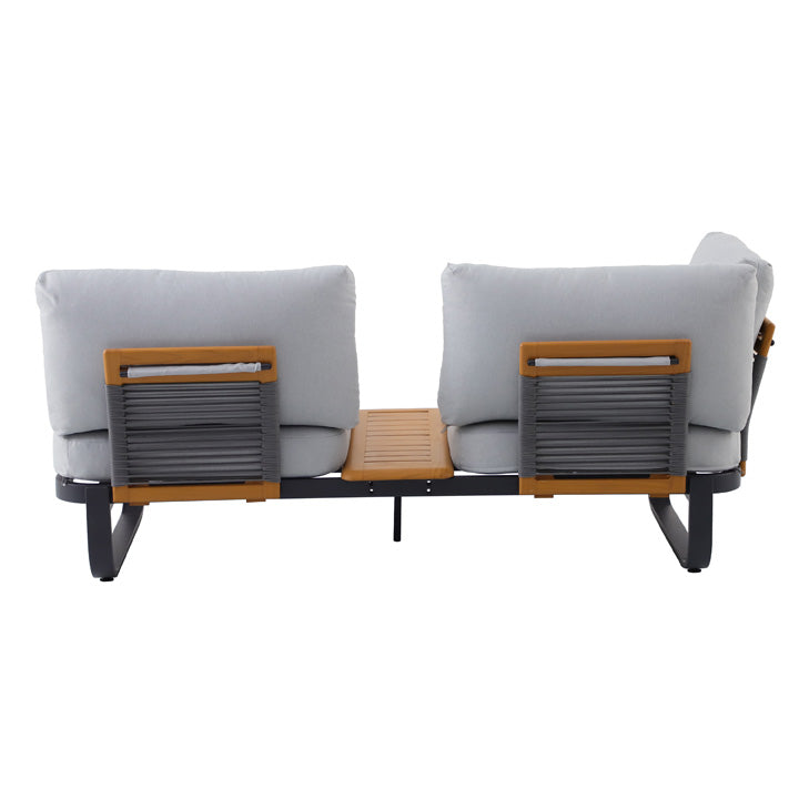 Naterial Set de Sala Muebles de Jardín: Sofá Esquinero + 1 mesa con cojines, Estructura de Aluminio para Exterior, Modelo Calypso
