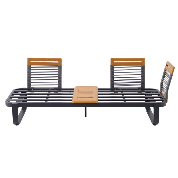 Naterial Set de Sala Muebles de Jardín: Sofá Esquinero + 1 mesa con cojines, Estructura de Aluminio para Exterior, Modelo Calypso