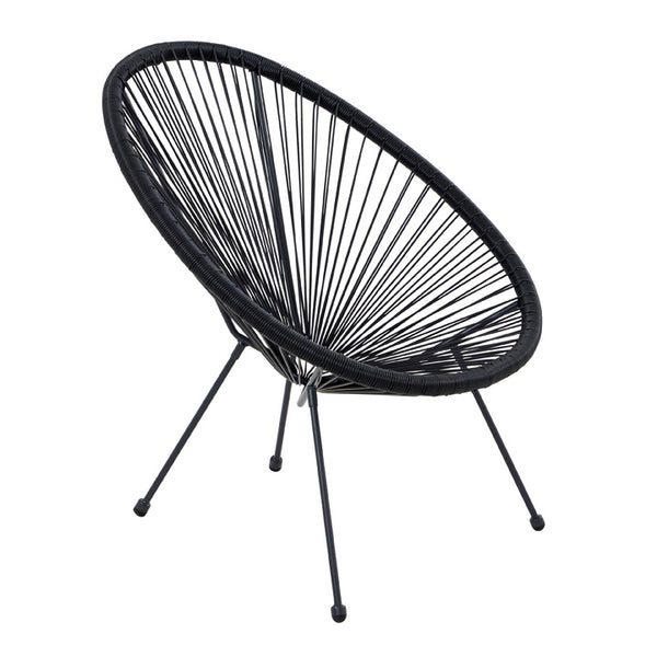 Naterial Silla de Jardín Ratán / Mimbre Sintético con estructura de Acero Apilable para Exterior, Modelo Acapulco II