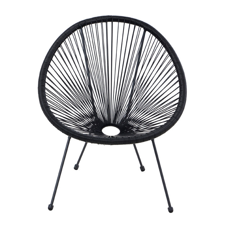 Naterial Silla de Jardín Ratán / Mimbre Sintético con estructura de Acero Apilable para Exterior, Modelo Acapulco II