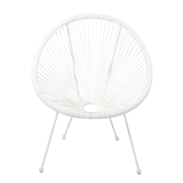 Naterial Silla de Jardín Ratán / Mimbre Sintético con estructura de Acero Apilable para Exterior, Modelo Acapulco II