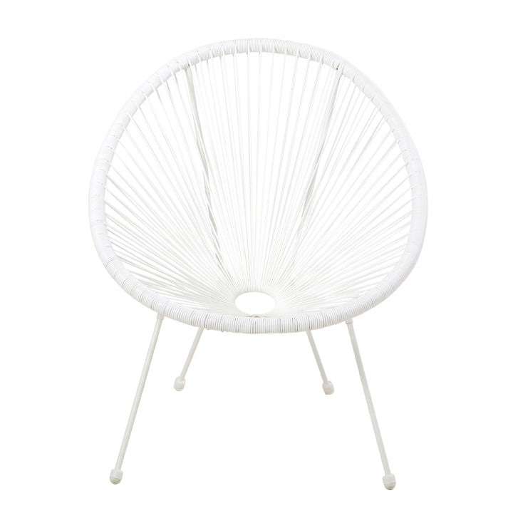 Naterial Silla de Jardín Ratán / Mimbre Sintético con estructura de Acero Apilable para Exterior, Modelo Acapulco II