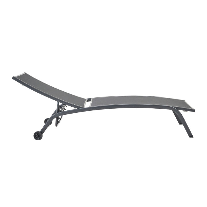 Naterial Camastro Ajustable Apilable de Acero y Malla con Ruedas, Modelo Rivera