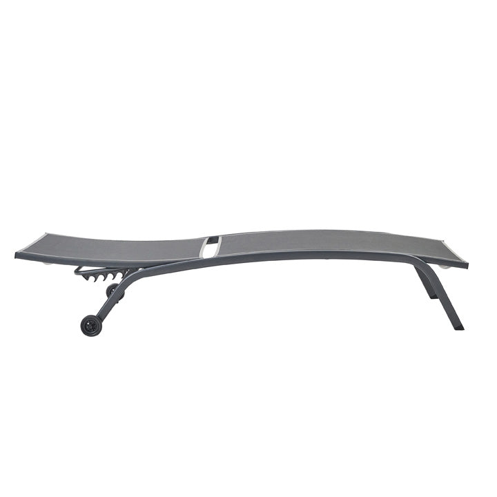 Naterial Camastro Ajustable Apilable de Acero y Malla con Ruedas, Modelo Rivera
