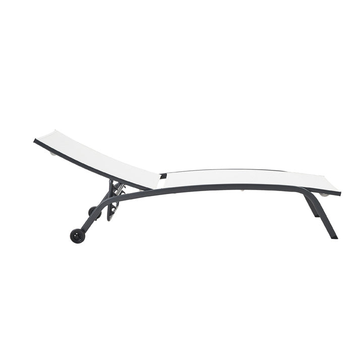Naterial Camastro Ajustable Apilable de Acero y Malla con Ruedas, Modelo Rivera
