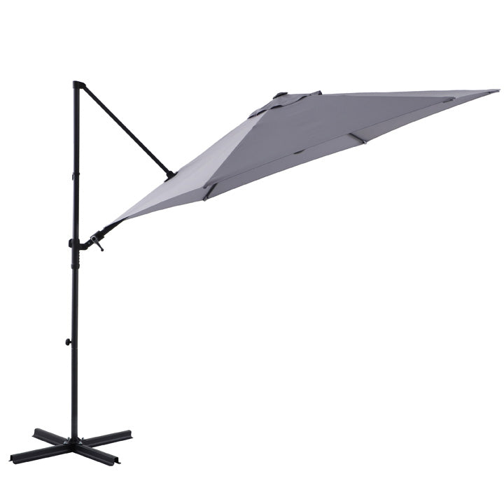 Naterial Sombrilla para Jardín 290cm con Mástil Lateral de Acero Gris, Modelo Polar II