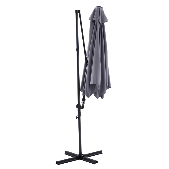 Naterial Sombrilla para Jardín 290cm con Mástil Lateral de Acero Gris, Modelo Polar II