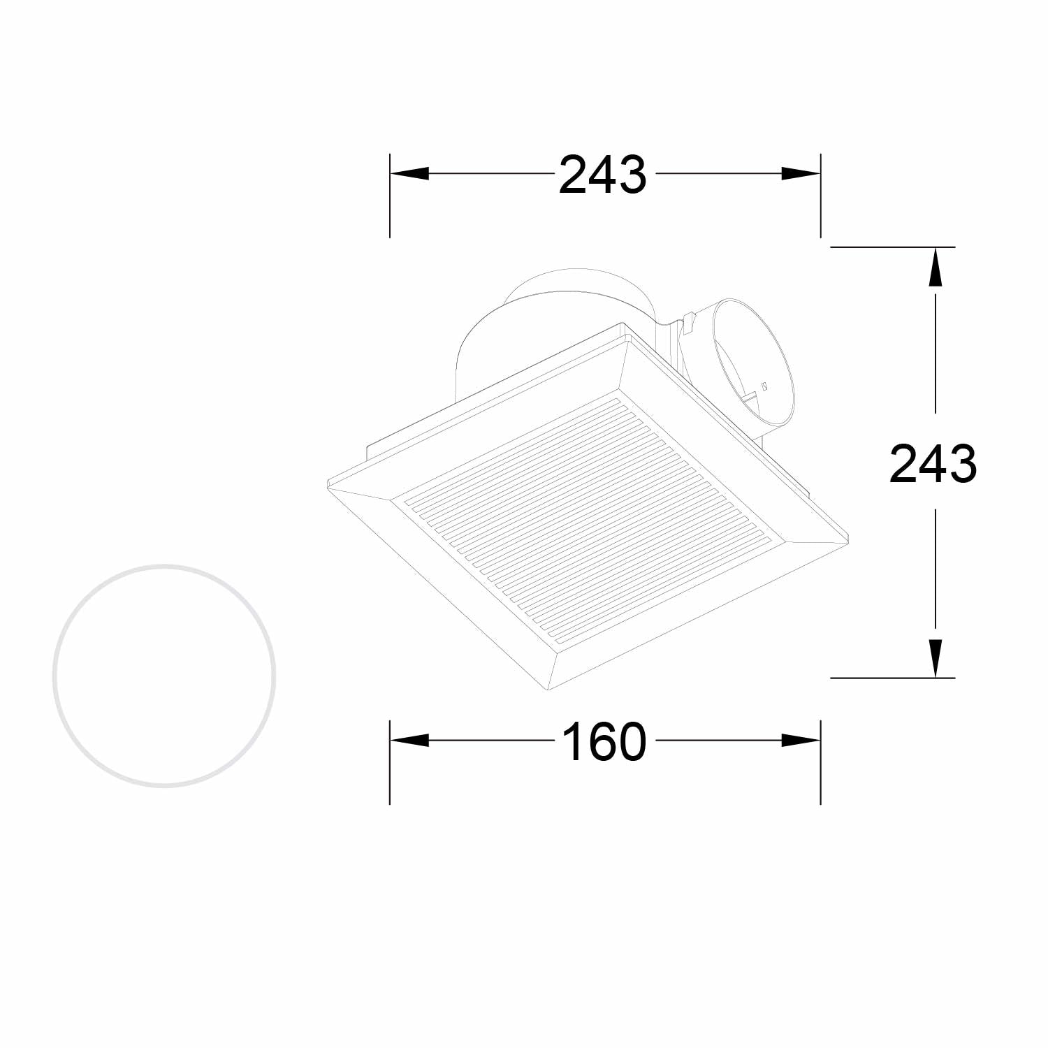 Estevez Extractor de Aire Silencioso con Luz para Techo 4", Modelo 3304