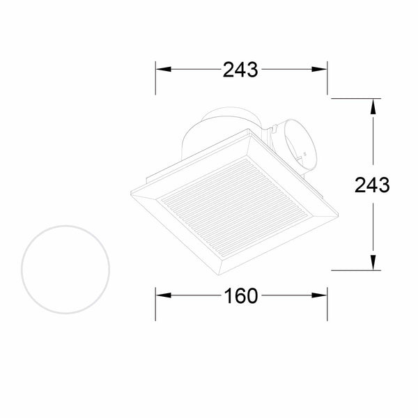Estevez Carátula para Extractor de Aire 10" - Modelo 3110-TBL, Colores Blanco, Negro Zafiro, Cromo, Cristal Blanco - Luzdeco