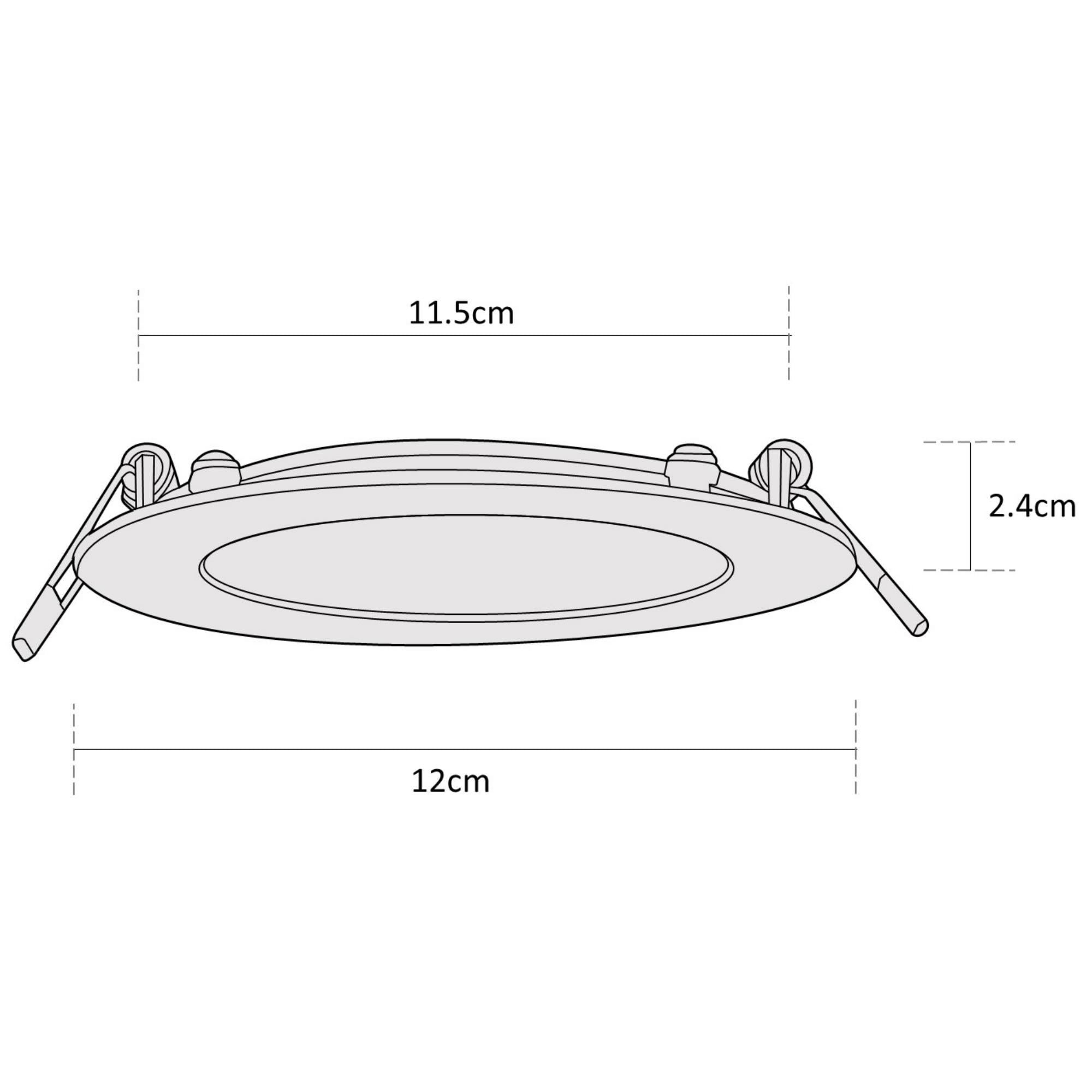 Estevez Luminario  Downlight LED Empotrable 6W Ø120 mm Flat CCT con Selector de Temperatura, Modelo 39102-0-CCT