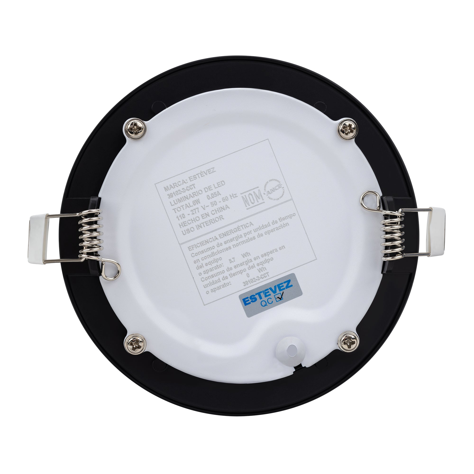 Estevez Luminario  Downlight LED Empotrable 6W Ø120 mm Flat CCT con Selector de Temperatura, Modelo 39102-0-CCT