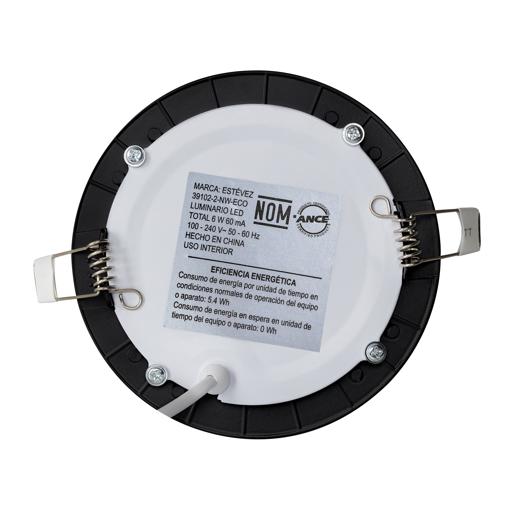 Estevez Luminario Empotrable LED 6W 3000K /4000K / 6500K Ø115mm Flat, Modelo 39102-0-WW-ECO