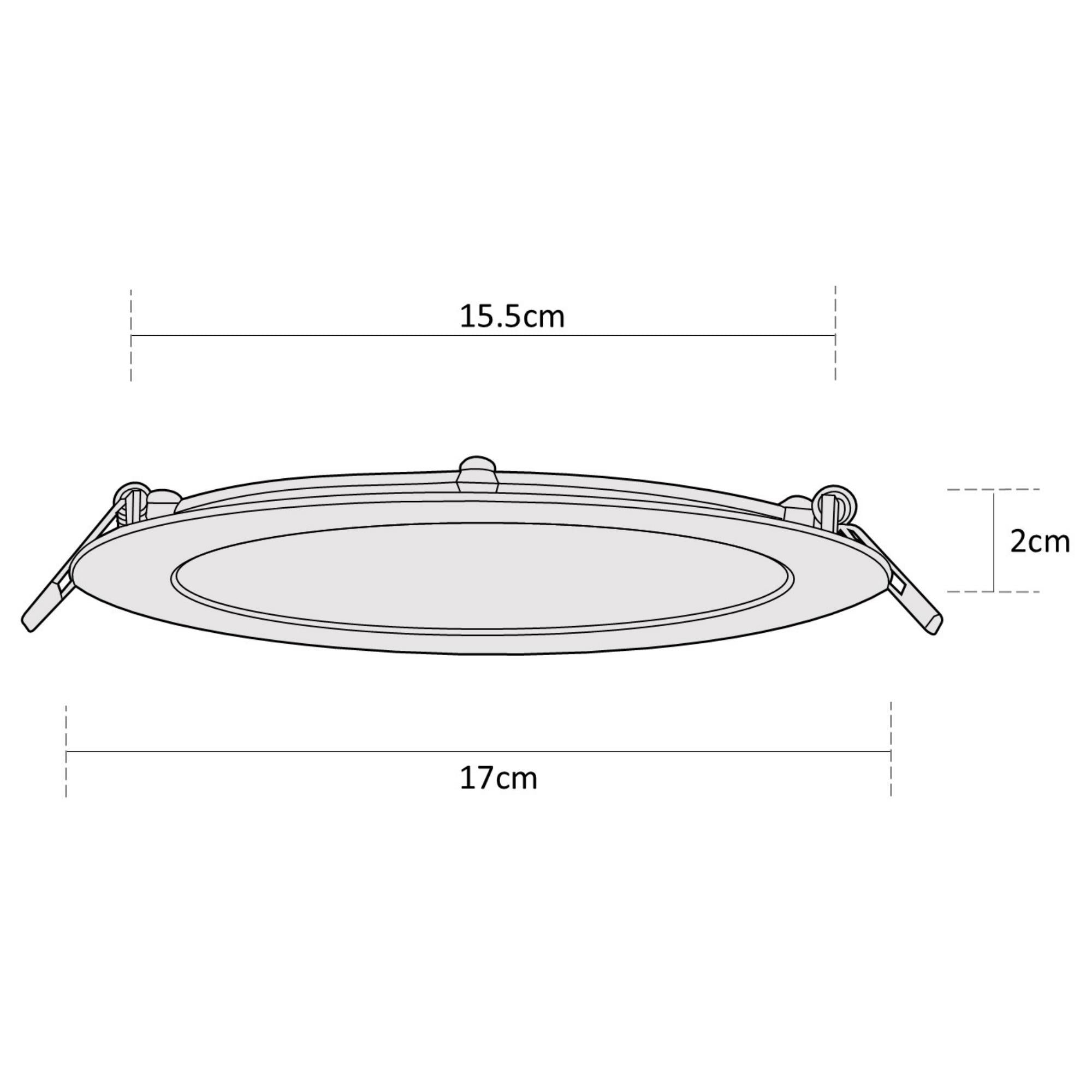 Estevez Luminario  Downlight LED Empotrable 12W Ø170 mm Flat CCT con Selector de Temperatura, Modelo 39103-0-CCT