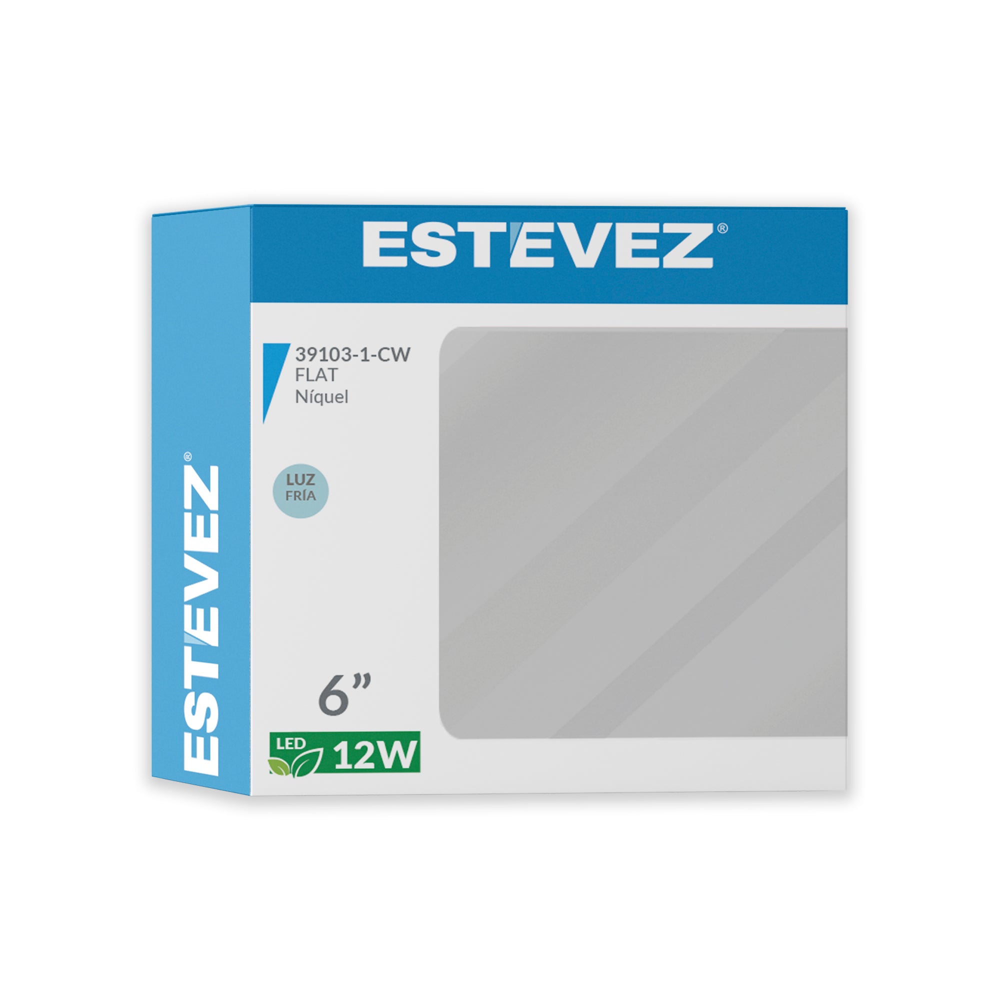 Estevez Pack de 8 Lámparas LED 12W Luz Cálida 3000K  / Luz Fría 6000K, Empotrar Techo, Modelo 39103