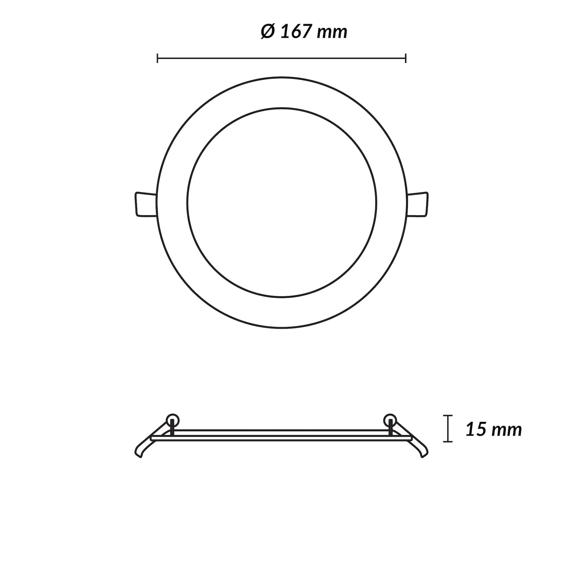 Estevez Luminario  Downlight LED Empotrable 12W Ø170 mm Flat CCT con Selector de Temperatura, Modelo 39103-0-CCT
