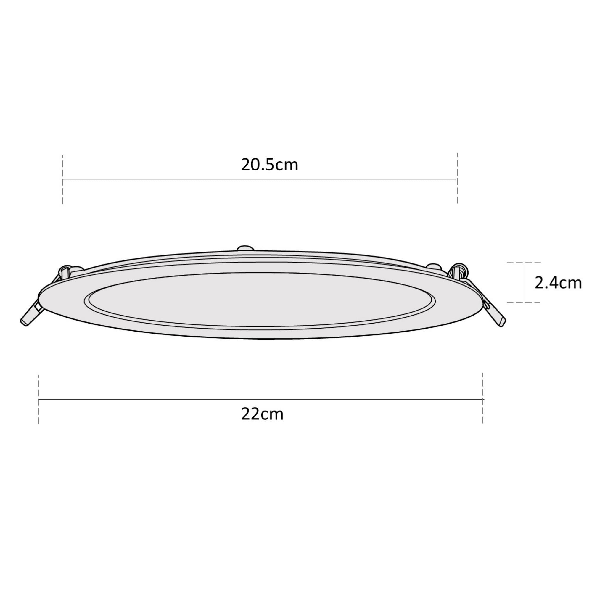 Estevez Luminario Downlight LED Empotrable 18W Ø220 mm Flat CCT con Selector de Temperatura, Modelo 39104-0-CCT
