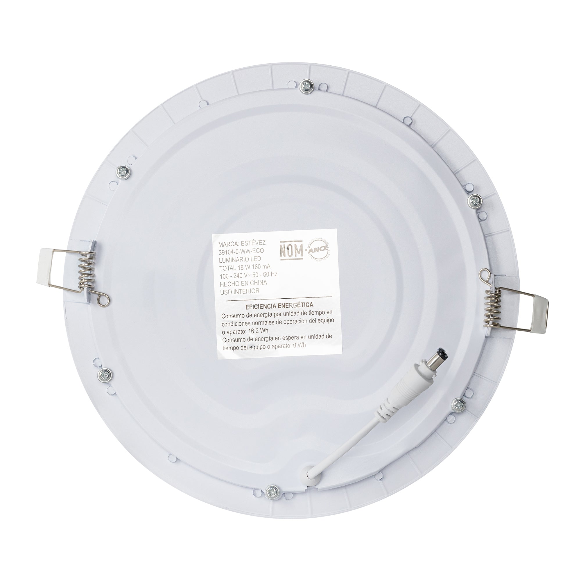 Estevez Luminario Downlight LED Empotrable 12W Ø170 mm Flat ECO, Modelo 39104-0-WW-ECO
