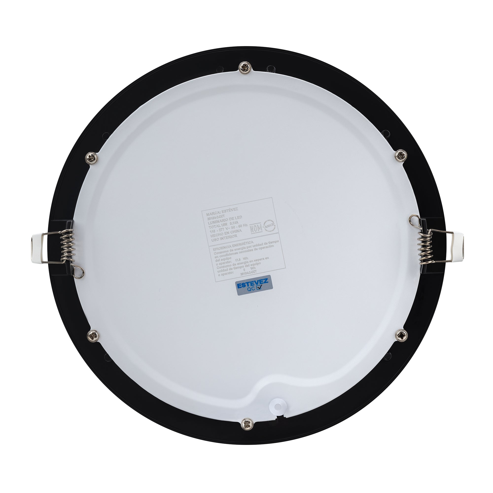 Estevez Luminario Downlight LED Empotrable 18W Ø220 mm Flat CCT con Selector de Temperatura, Modelo 39104-0-CCT