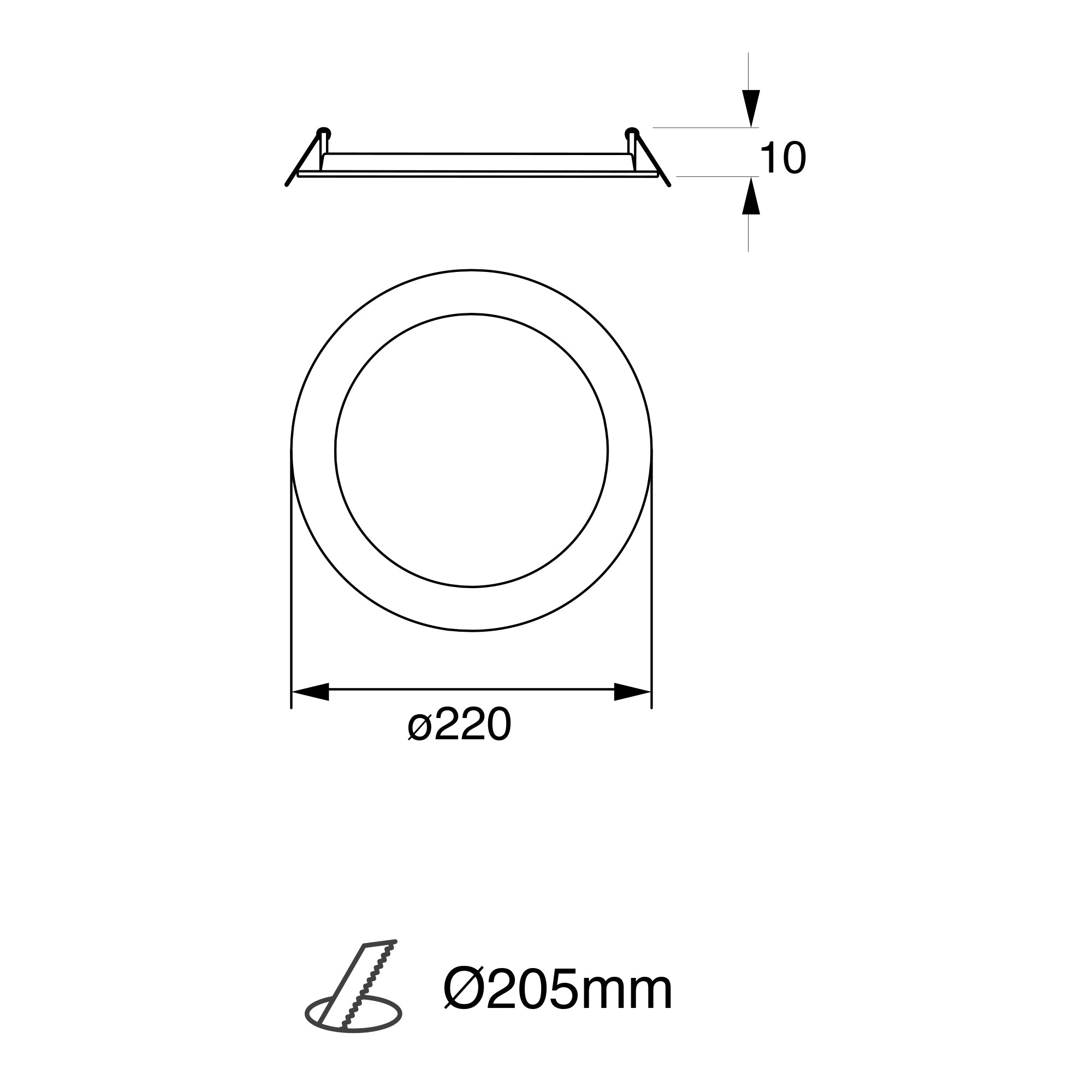 Estevez Luminario Downlight LED Empotrable 18W Ø220 mm Flat CCT con Selector de Temperatura, Modelo 39104-0-CCT