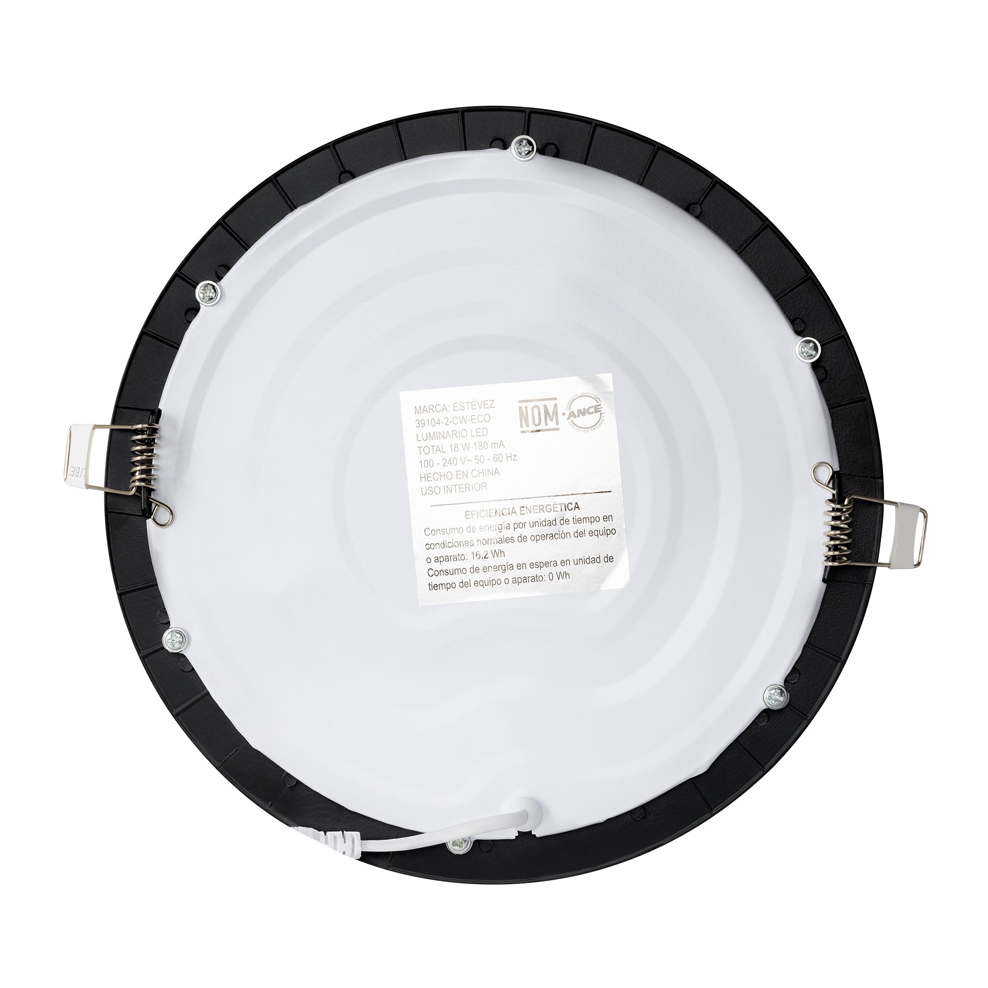 Estevez Luminario Downlight LED Empotrable 12W Ø170 mm Flat ECO, Modelo 39104-0-WW-ECO