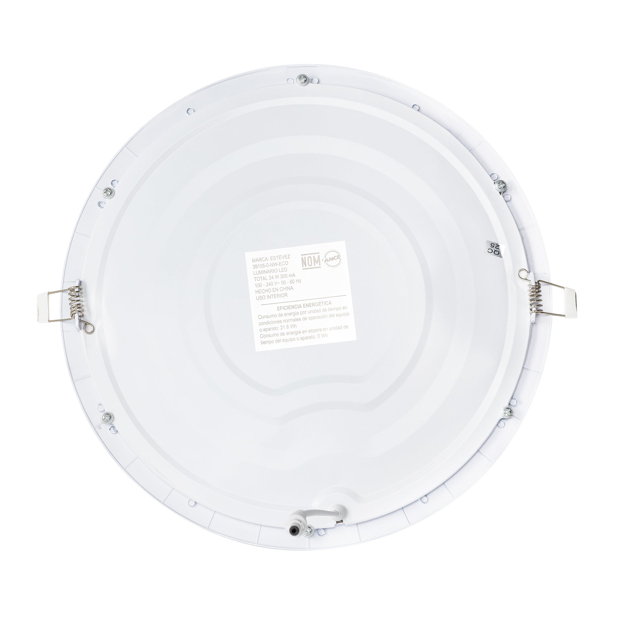 Estevez Luminario  Downlight LED Empotrable 18W Ø220 mm Flat ECO, Modelo 39105-0-WW-ECO