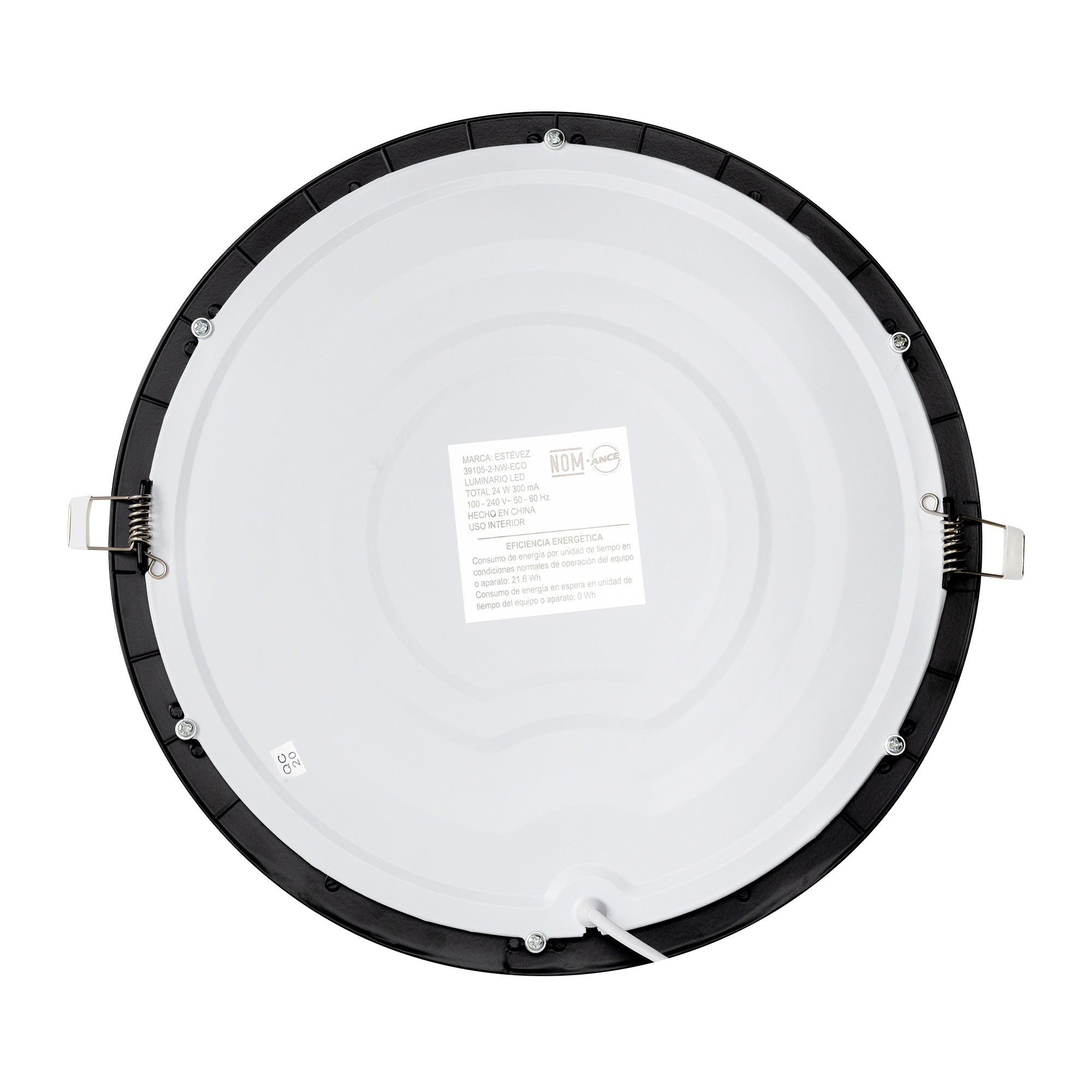 Estevez Luminario  Downlight LED Empotrable 18W Ø220 mm Flat ECO, Modelo 39105-0-WW-ECO
