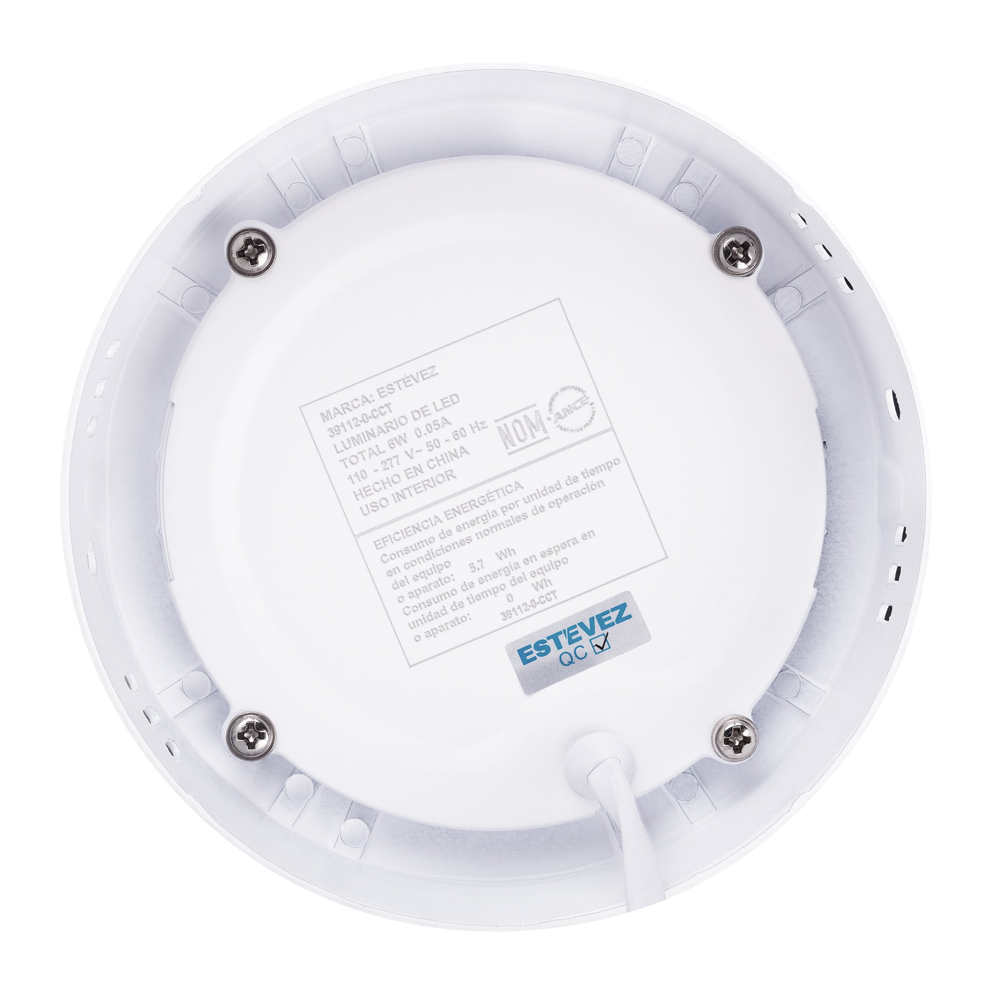 Estevez Luminario De Sobreponer Drum Cct Ø105 Mm Led 6W Con Cambio De Temperatura, Modelo 39112 CCT