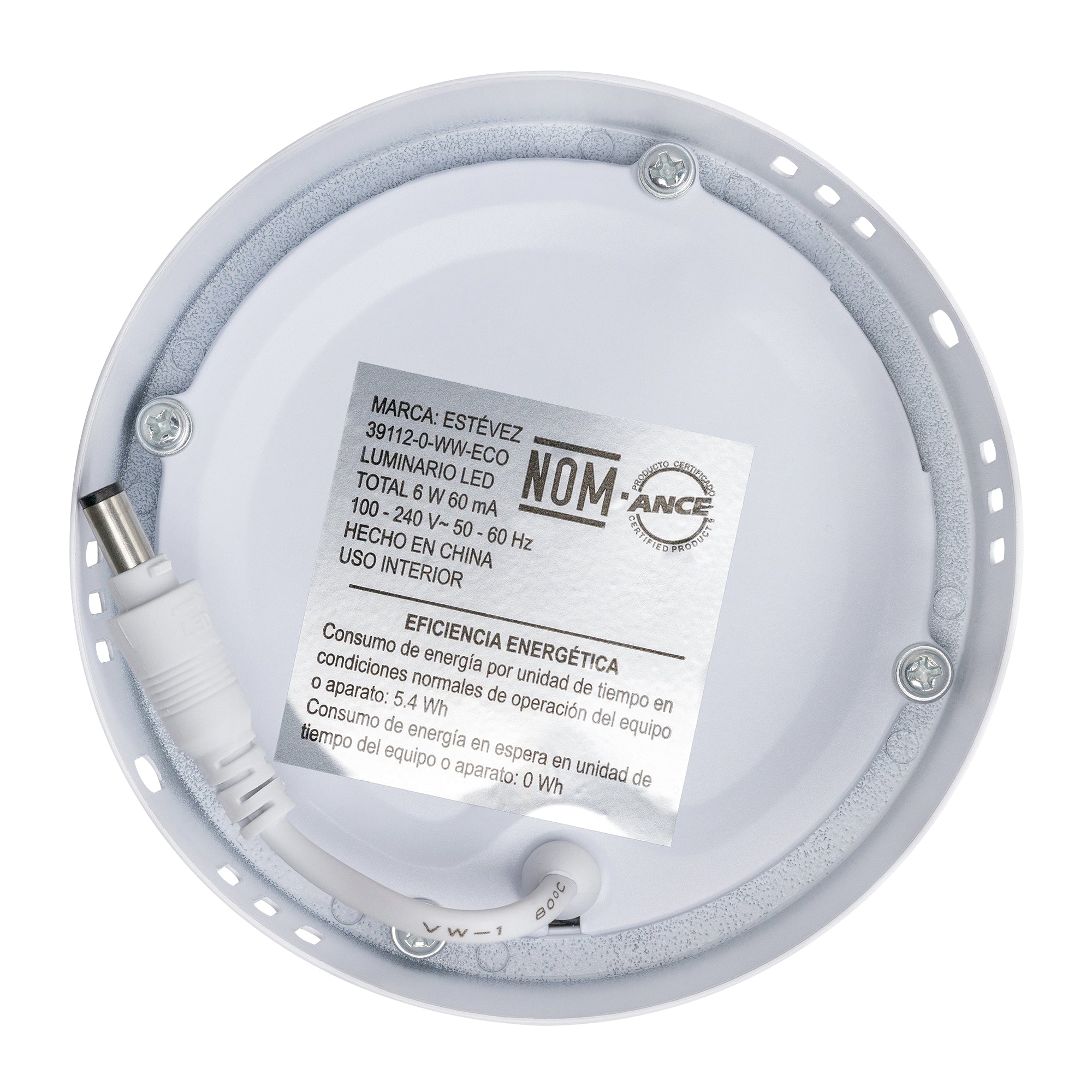 Estevez Luminario De Sobreponer Drum Eco Ø105 Mm Led 6W, Modelo 39112-0-WW-ECO