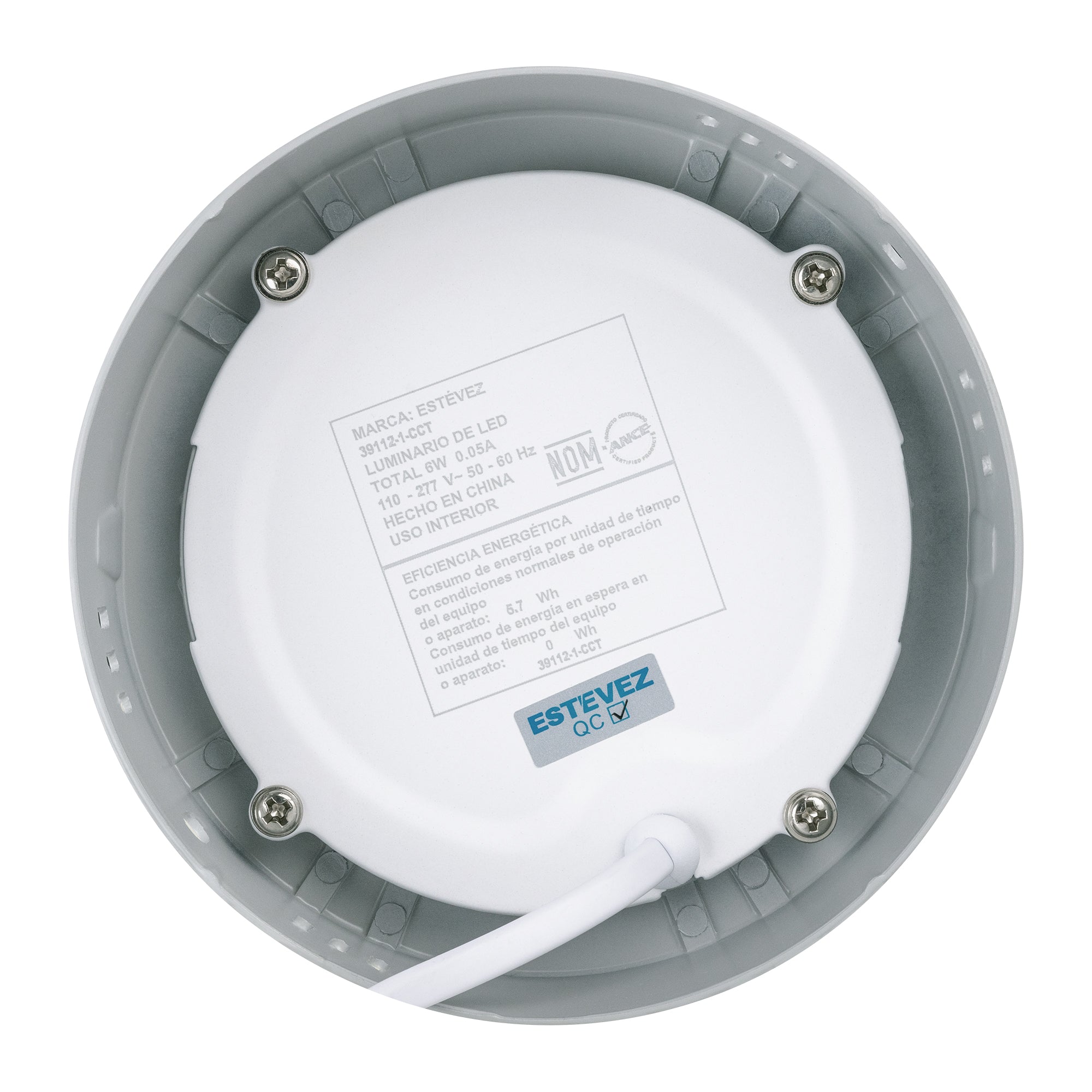 Estevez Luminario De Sobreponer Drum Cct Ø105 Mm Led 6W Con Cambio De Temperatura, Modelo 39112 CCT
