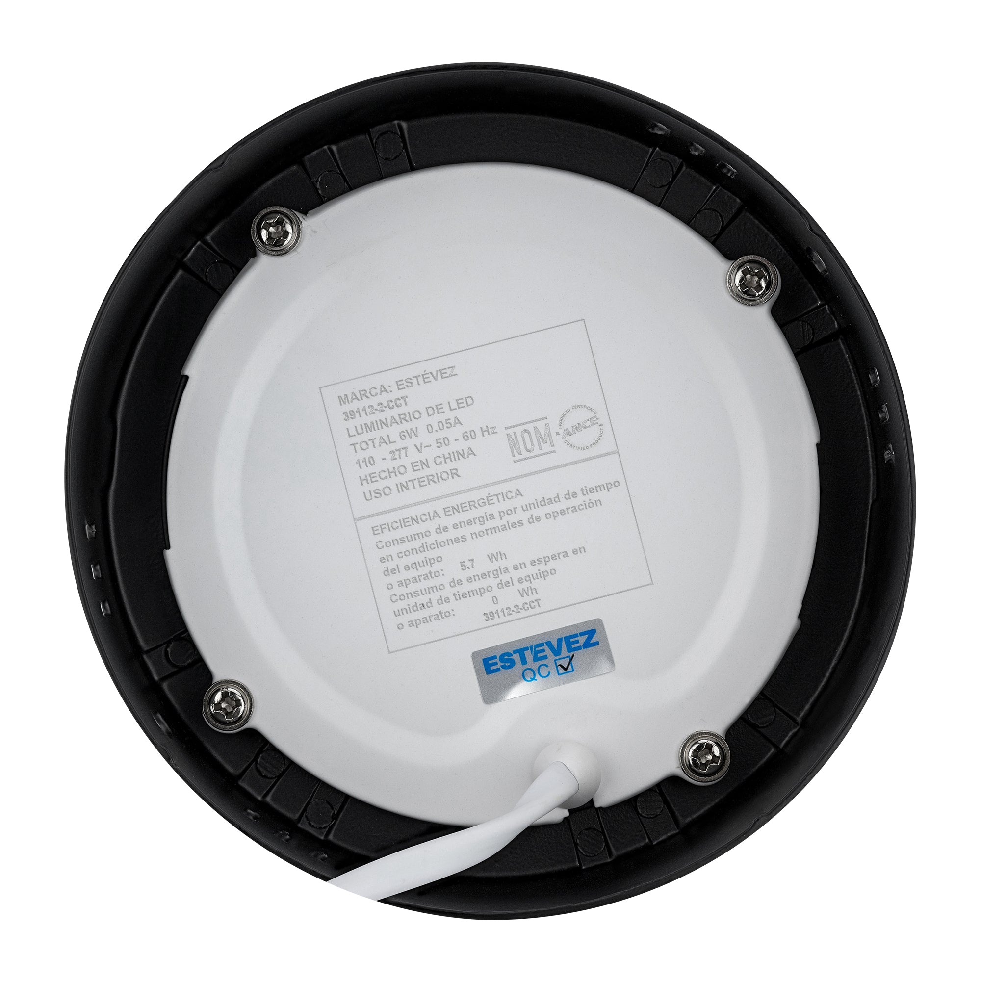 Estevez Luminario De Sobreponer Drum Cct Ø105 Mm Led 6W Con Cambio De Temperatura, Modelo 39112 CCT