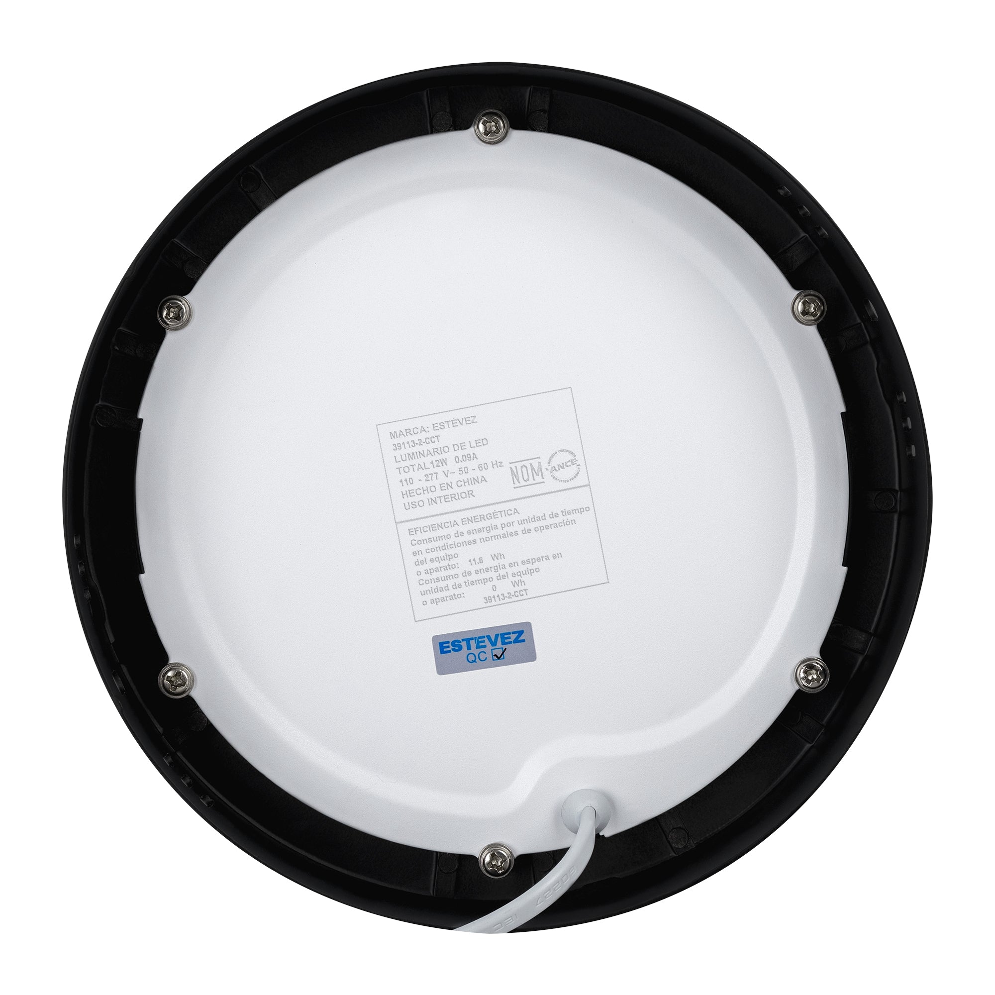 Estevez Luminario De Sobreponer Drum CCT Ø160 Mm Led 12W Con Cambio De Temperatura, Modelo 39113 CCT